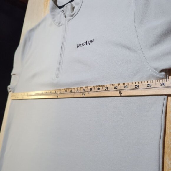 Ashworth TexAgs Light Beige Quarter Zip Pullover long sleeve Sweatshirt 2XL‎ - Picture 8 of 14